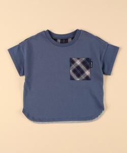 Футболка с коротким рукавом и присборенной каймой в клетку (детский размер)