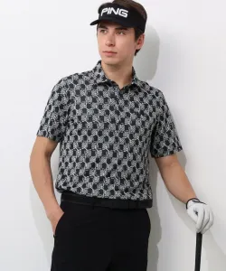 Футболка-поло с коротким рукавом и жаккардовым логотипом AZ Monogram PERFORMANCE (мужская) Ping Apparel, цвет Black