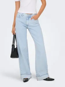Mittlere taille wide leg Only, Light Blue Bleached Denim