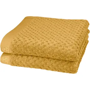 Полотенца Harmony 100% хлопок, структура с высоким и низким ворсом, множество цветов Ross, горчичный