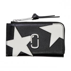 Кожаный кошелек женский черно-белый MARC JACOBS