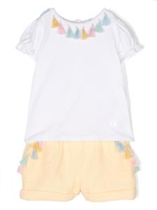 Комплект из футболки и шортов с кисточками Patachou, белый