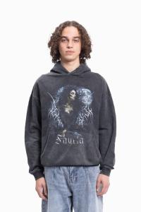 Худи FAVELA GOTH BLACK WASHED UNISEX, Black Washed/Black