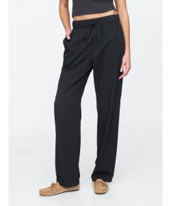 (W) Брюки средней посадки из мягкой саржи