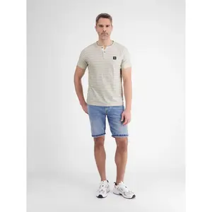 Футболка LERROS Henley "Мужская рубашка LERROS Serafino, в полоску", белый