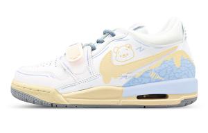 Jordan Детские низкие скейтбордистские кроссовки Legacy 312 Honeys Bear с амортизацией, износостойкие, желто-синие, унисекс