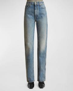 Джинсы Danielle прямого кроя с высокой посадкой Khaite, цвет Bryce Stretch