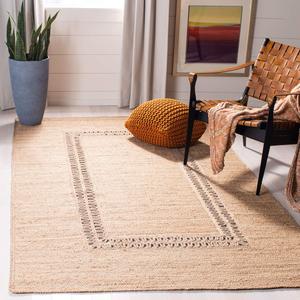 Ковер SAFAVIEH, 183 x 183 см, Natural Fiber Collection, Beige, ручной работы Boho Farmhouse Jute, идеален для помещений с высокой проходимостью в гостиной, спальне (NF374B)