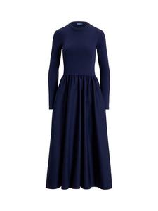 Хлопковое поло с длинными рукавами макси-платье Ralph Lauren, Navy