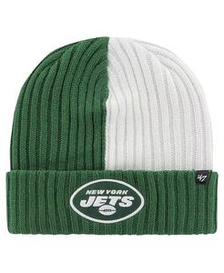 Мужская зеленая вязаная шапка с манжетами New York Jets Fracture '47 Brand, зеленый
