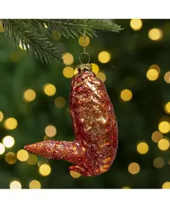 Стеклянное рождественское украшение в виде куриного крылышка «Баффало» Northlight, orange