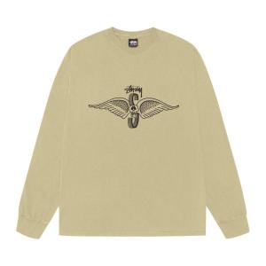Футболка Stussy Skull Wings Long-Sleeve Tee Pigment Dyed, Elm