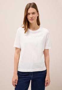 Футболка Cecil MIT WORDING ARTWORK, Weiß/Off-White