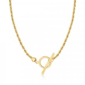 Ожерелье-тогл Canaria из желтого золота 10 карат, 2,2 мм Canaria Fine Jewelry, 16 In