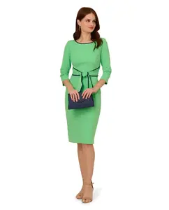 Платье с поясом и юбкой-карандаш Adrianna Papell, зеленый