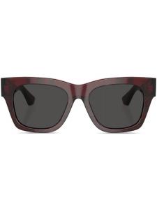 Солнцезащитные очки трапециевидной формы в клетку Burberry Eyewear, красный