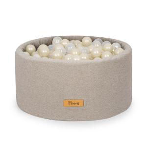 Сухой бассейн 90 х 40 см + 200 шариков в комплекте - Ткань ягненка - серый Flumi