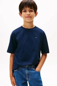 Детская хлопковая футболка Tommy Hilfiger, темно-синий