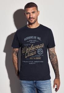 Футболка Street One MEN MIT WORDING, Blau/Dark Blue