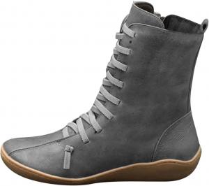 Ботильоны ZBYY для женщин с плоской подошвой, винтажной поддержкой свода стопы, шнуровкой и боковой молнией, на плоской подошве, короткие уличные ботильоны, Grey