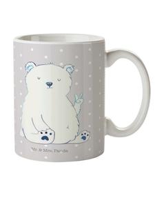 Детская кружка "Белый медведь, ленивый и не говорящий" в серой пастели Mr. & Mrs. Panda