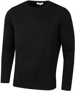 Мужской свитер Calvin Klein из смеси хлопка, объемный, с круглым вырезом, в рубчик, Black