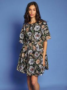 Мини-платье с вышивкой из деревянных пайеток Sister Jane, Black/Multi