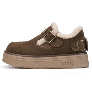 Термические утепленные высокие женские ботинки до щиколотки Snow Boots Joy&Mario, темно-коричневый