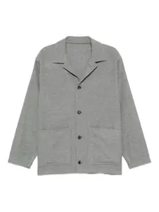 Шерстяная куртка-рубашка с накладными карманами Caruso, серый