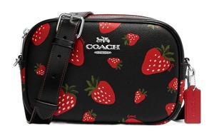 Jamie Canvas с кожаной камерной сумкой, наплечная сумка, через плечо средний размер women's black COACH, Set (Bag+Dust Bag)