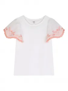 Футболка с цветочной вышивкой Chloé Kids, белый