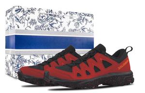 SALOMON Мужские треккинговые ботинки X Braze Red Warrior с амортизацией, износостойкие, низкие, черно-красные