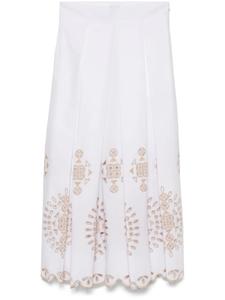 Eleventy юбка миди с вышивкой, белый
