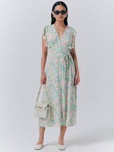 Платье Lucia с цветочным принтом и рукавами-фонариками Ghost, Green/Multi