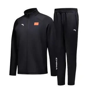 ANTA Повседневный спортивный костюм мужской комплект Basic Black Top+Basic Black Bottom