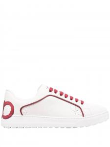 Salvatore Ferragamo Женские кроссовки Manhattan Gancini с принтом белого цвета