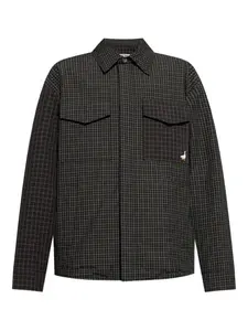 Клетчатая рубашка-куртка Moschino, черный