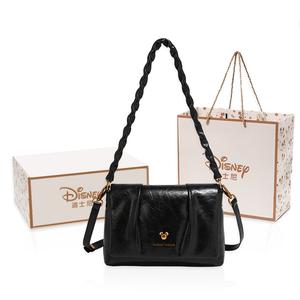 Disney Микки Серия ПУ плиссированная маленькая квадратная сумка, Black+Exquisite Shopping Bag