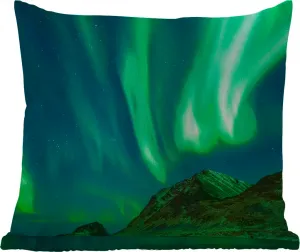 Подушка для улицы Северное сияние - Звездное небо - Норвегия - 60 x 60 см - водонепроницаемая - подушка для отдыха - декоративная - подушка для сна MuchoWow