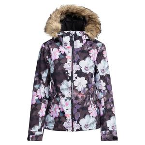 Утепленная сноубордическая куртка Roxy Jet Ski (женская) - зима 2023 года, True Black Blurry Flower