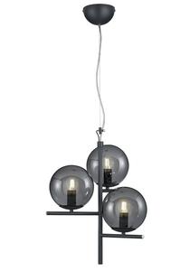 Светодиодный подвесной светильник MeineWunschleuchte 3 flammig Glas Grau, антрацит - прозрачный