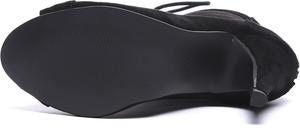 Женские удобные танцевальные туфли Minishion с открытым носком для свадьбы и вечера, ботильоны, L608 Black 10Cm Heel