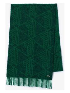 Шерстяной шарф зеленого цвета Lacoste