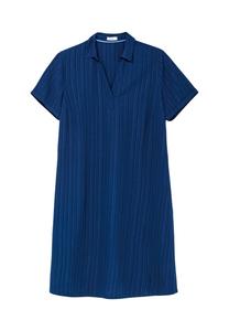 Платье с воротником-поло в вертикальной структуре Sheego, черный