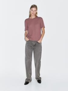 Футболка с короткими рукавами из хлопковой смеси Massimo Dutti, Dusty Pink