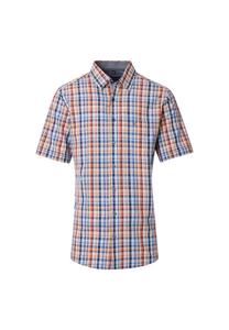 Повседневная рубашка с коротким рукавом в клетку удобная посадка Casamoda, голубой