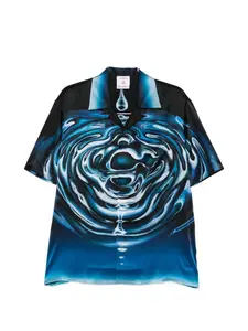 Рубашка с кубинским воротником Ripple Casablanca, синий