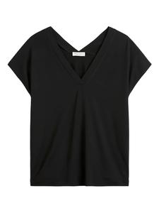 Marc O'Polo топ с V-образным вырезом и рукавами кап, черный