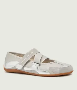 Кожаные балетки ALTIA Karl Lagerfeld, серый