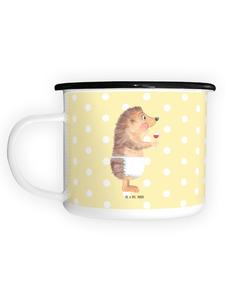 Эмалированная кружка XL Hedgehog Wine Without Saying пастельно-желтого цвета Mr. & Mrs. Panda